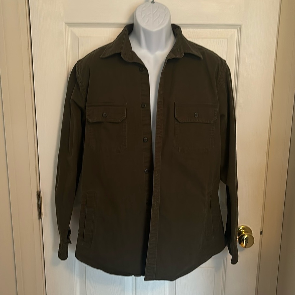 Vintage Style Military Inspired Dark Green / Olive Heavyweight  Shirt Jacket